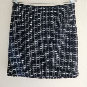 Ann Taylor Black and White Tweed Mini Skirt